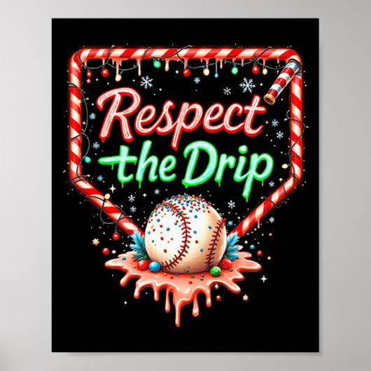 Baseball Drip Boys Ice Cream Christmas Youth Respe Poster (Vorne)