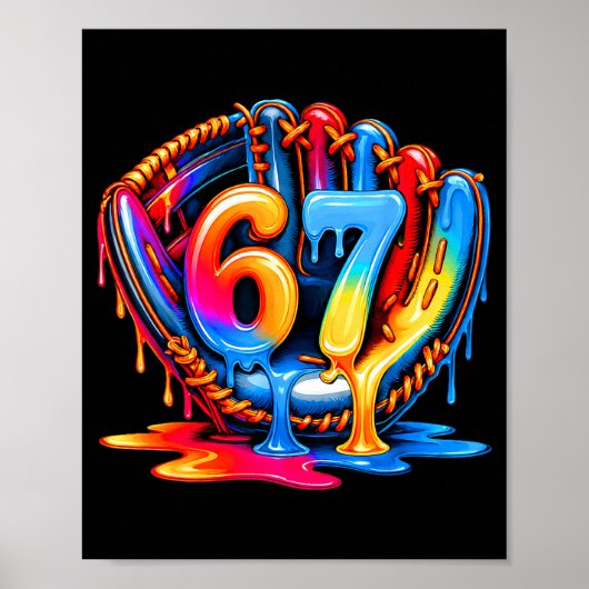 Baseball-Drip-Eiscreme 67 Baseball-Lifestyle 101  Poster (Vorne)