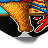 Baseball-Drip-Eiscreme 6 7 Nummer 67 Sechs Sieben Poster (Ecke)