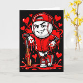 Baseball-Drip-Eiscreme-Herz-Rot-Valentinstag-Junge Karte (Gelbe Blume)