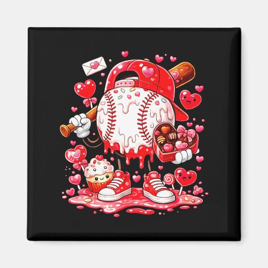Baseball-Drip-Eiscreme-Jungen-Kinder-Jugendliche-V Magnet (Vorne)