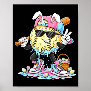 Baseball-Drip-Eiscreme-Osterhase-Cooler-Junge Poster
