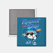 Baseball-Drip-Eiscreme Respektiere den Tropfen Hei Magnet (Vorderseite/Rückseite)