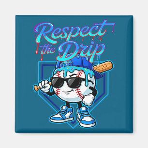 Baseball-Drip-Eiscreme Respektiere den Tropfen Hei Magnet