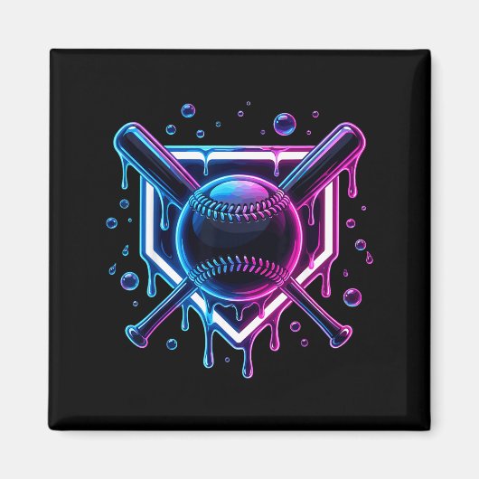 Baseball-Drip-Eiscreme-Schläger-Kids Magnet (Vorne)