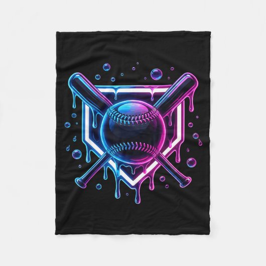 Baseball-Drip-Eiscreme-Schläger-Kinder  Fleecedecke (Vorderseite)