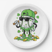 Baseball-Drip-Eiscreme St. Patricks Day Pappteller (Vorderseite)