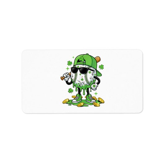 Baseball-Drip-Eiscreme St. Patricks Tag Adressaufkleber (Vorne)