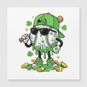 Baseball-Drip-Eiscreme St. Patricks Tag Magnetkarte (Vorderseite)