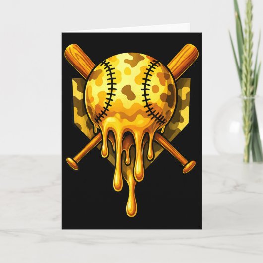 Baseball-Drip-Eiscreme-Tarnung Cool Design Karte (Vorderseite)