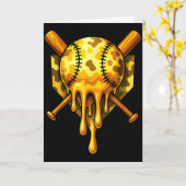 Baseball-Drip-Eiscreme-Tarnung Cool Design Karte (Gelbe Blume)