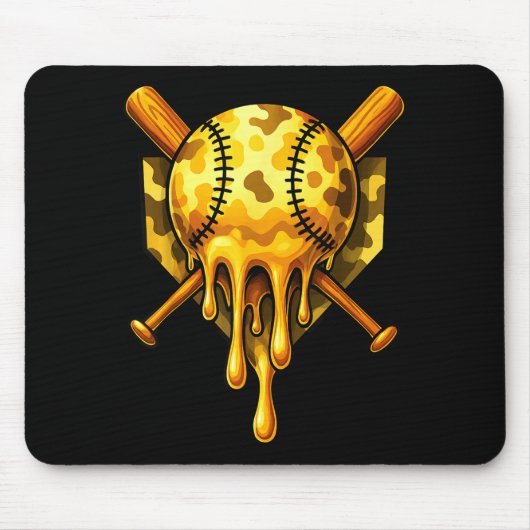 Baseball-Drip-Eiscreme-Tarnung Cooles Design Mousepad (Vorne)