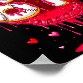 Baseball-Drip-Eiscreme-Valentinstag-Jugend-Jungen- Poster (Ecke)