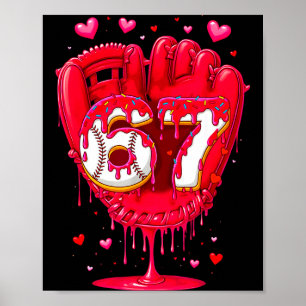 Baseball-Drip-Eiscreme-Valentinstag-Jugend-Jungen- Poster