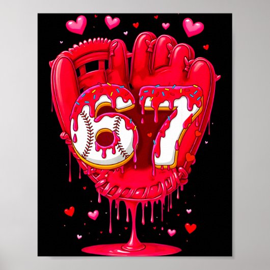 Baseball-Drip-Eiscreme-Valentinstag-Jugendliche-Ju Poster (Vorne)