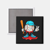Baseball Drip For Boys Ice Cream Drip Baseball Magnet (Vorderseite/Rückseite)