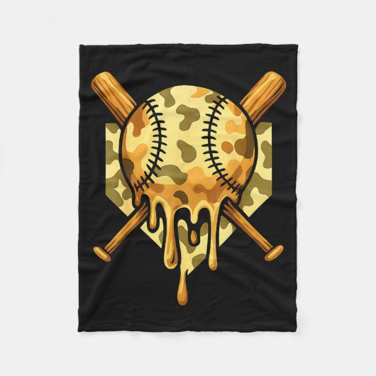 Baseball Drip For Boys Ice Cream Dripng Boys Baseb Fleecedecke (Vorderseite)