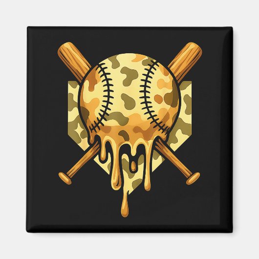 Baseball Drip For Boys Ice Cream Dripng Boys Baseb Magnet (Vorne)