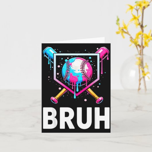 Baseball Drip Funny Bruh Ice Cream Dripng Matching Karte (Gelbe Blume)