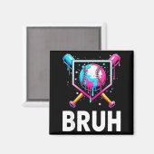 Baseball Drip Funny Bruh Ice Cream Dripng Matching Magnet (Vorderseite/Rückseite)