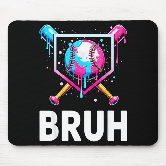 Baseball Drip Funny Bruh Ice Cream Dripng Matching Mousepad (Vorne)