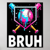 Baseball Drip Funny Bruh Ice Cream Dripng Matching Poster (Vorne)