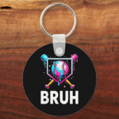 Baseball Drip Funny Bruh Ice Cream Dripng Matching Schlüsselanhänger (Vorderseite)