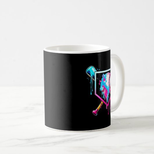 Baseball Drip Funny Ice Cream Dripng Matching Fami Kaffeetasse (VorderseiteRechts)