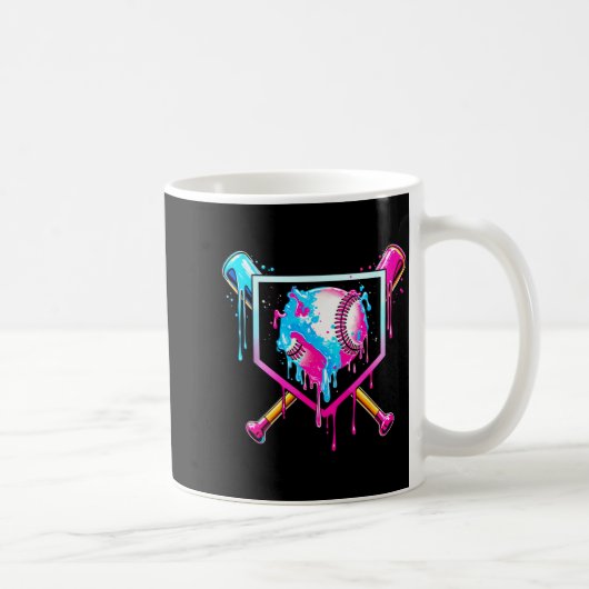 Baseball Drip Funny Ice Cream Dripng Matching Fami Kaffeetasse (Rechts)