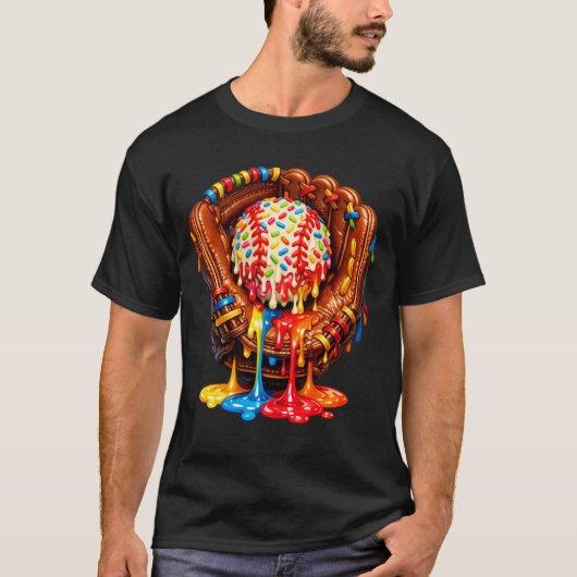 Baseball-Drip für Jungen Eiscreme-Drip Baseball T-Shirt (Vorderseite)