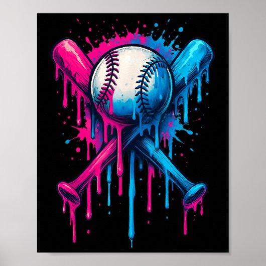 Baseball-Drip für Jungen Eiscreme-Drip Kleinkinder Poster (Vorne)