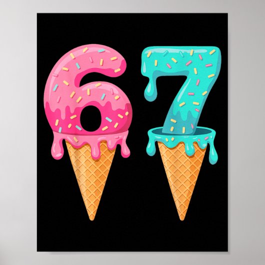Baseball Drip Ice Cream 67 Baseball Lifestyle 101 Poster (Vorne)