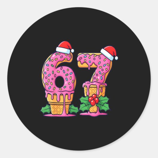 Baseball Drip Ice Cream 67 Baseball Lifestyle 101 Runder Aufkleber (Vorderseite)