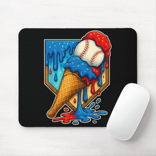 Baseball Drip Ice Cream 6 7 Number 67 Six Seven Me Mousepad (Mit Mouse)