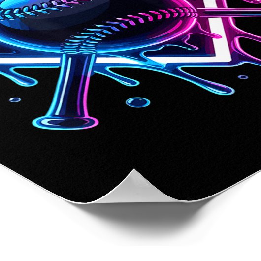 Baseball Drip Ice Cream Bat Kids  Poster (Ecke)