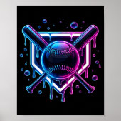 Baseball Drip Ice Cream Bat Kids Poster (Vorne)