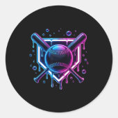 Baseball Drip Ice Cream Bat Kids  Runder Aufkleber (Vorderseite)