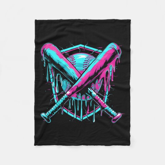 Baseball Drip Ice-cream Dripng Baseball Bat Var Wa Fleecedecke (Vorderseite)