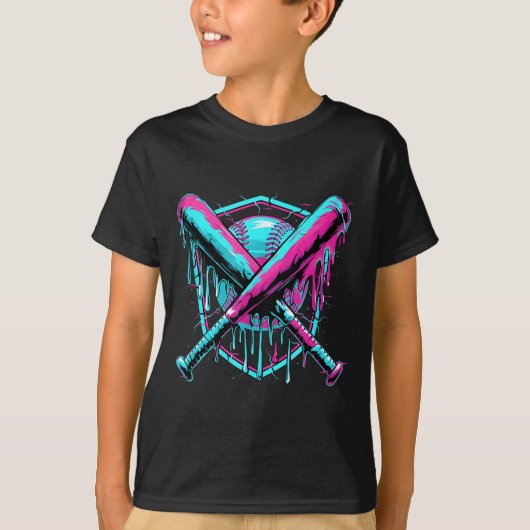 Baseball Drip Ice-cream Dripng Baseball Bat Var Wa T-Shirt (Vorderseite)