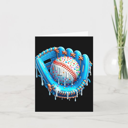 Baseball Drip Ice Cream Glove With Sprinkles Ball  Karte (Vorderseite)