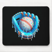 Baseball Drip Ice Cream Glove With Sprinkles Ball  Mousepad (Vorne)
