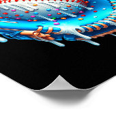 Baseball Drip Ice Cream Glove With Sprinkles Ball  Poster (Ecke)