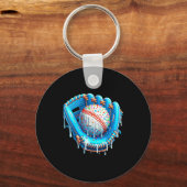 Baseball Drip Ice Cream Glove With Sprinkles Ball  Schlüsselanhänger (Vorderseite)