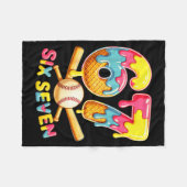 Baseball Drip Ice Cream Number 67 Player Lifestyle Fleecedecke (Vorderseite (Horizontal))