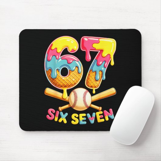 Baseball Drip Ice Cream Number 67 Player Lifestyle Mousepad (Mit Mouse)