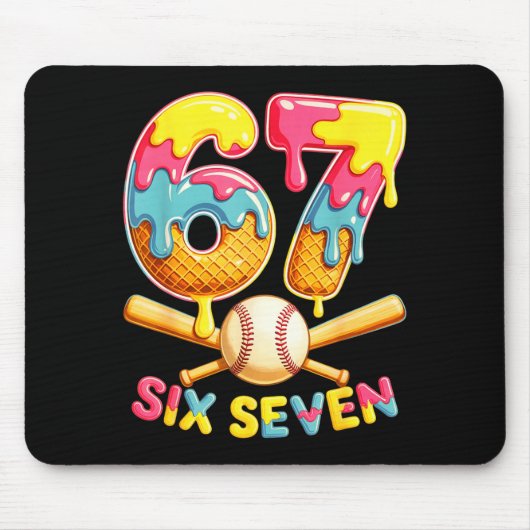 Baseball Drip Ice Cream Number 67 Player Lifestyle Mousepad (Vorne)