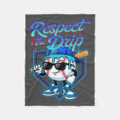 Baseball Drip Ice Cream Respect The Drip Home Plat Fleecedecke (Vorderseite)