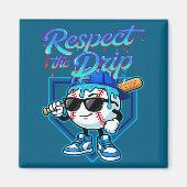 Baseball Drip Ice Cream Respect The Drip Home Plat Magnet (Vorne)