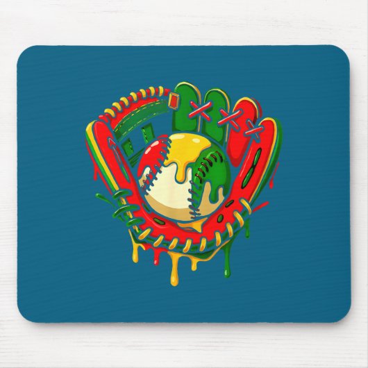 Baseball-Drip Juneteenth schwarzer Stolz afrikanis Mousepad (Vorne)