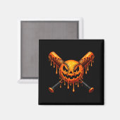 Baseball-Drip-Kürbis-gruseliger-Geist-Halloween-Ju Magnet (Vorderseite/Rückseite)